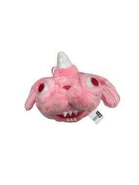 Meow Wolf 2024 Beastie Pug Horned Monster Keychain Pink Plush Stuffed Animal